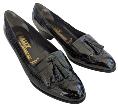 Bally Canadian Ponte Shank Pump Heels Womens Size 8B Tassels Shoes Black T303157 - Image 1 of 4