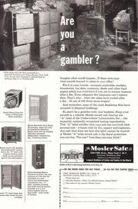 1950 Mosler Safe: Are You a Gambler Vintage Print Ad - Bild 1 von 1