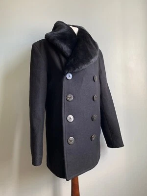 Casaco SCHOTT THOMPSON 100% LÃ MELTON 40 42 grande colarinho shearling PERFEITO 767 - Imagem 1 de 4