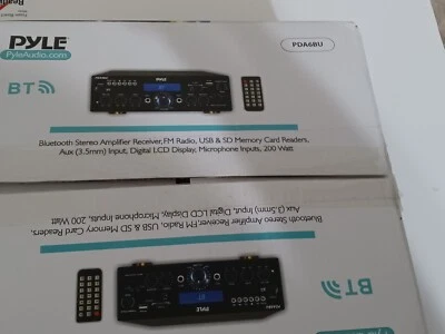 Pyle Home Stereo Amplifier Receiver w/ Remote & FM   PDA6BU 200W Bluetooth  - Image 1 of 3