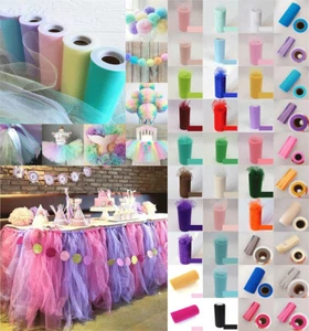 DIY Crafts 6"X25 Yard Tulle Roll Spool Wedding Bridal Party Decor Tutu Dress Bow - Picture 1 of 51