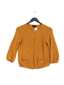 Topshop Women's Cardigan UK 8 Yellow Nylon with Wool Round Neck Cardigan - Picture 1 of 7