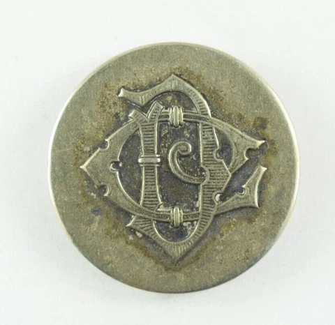 1870's-90's French Business or School CD Original Vintage Uniform Button L1BT Cover