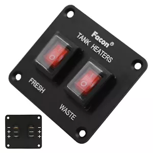 Facon 12V 20A Double Rocket Switch Box Panel IP66 for RV Tank System Heating Pad - Bild 1 von 9