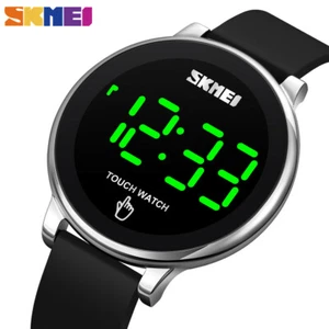 SKMEI Creative LED Touch Screen Men Watch Silica Gel Band Fashion Digital 1842 - Afbeelding 1 van 12