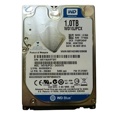 Western Digital 1TB WD10JPCX 5400RPM SATA 2.5" Laptop HDD Hard Disk Drive - Image 1 of 3
