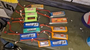 Selection of rc lipo batteries, mostly 3 cell but some 2 cell lightly used - Picture 1 of 4