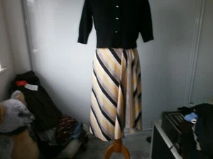 Mango Multi Striped Midi Skirt - Size S (8) - Picture 1 of 6