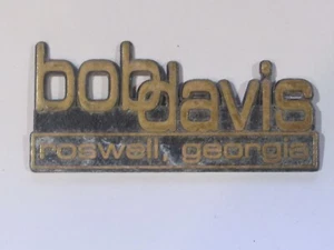 Vintage Bob Davis Pontiac Roswell Georgia Metal Dealer Badge Emblem Tag Trunk GA - Picture 1 of 2