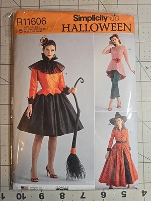 Simplicity 11606 Halloween Witch & Christmas Costume Pattern Misses' 6-14 Uncut - Image 1 of 2