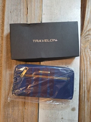 TRAVELON RFID Bloqueo Antirrobo Billetera Cremallera Bolso sin asas Muñequera NUEVO Azul Cremallera Foto 1 de 4