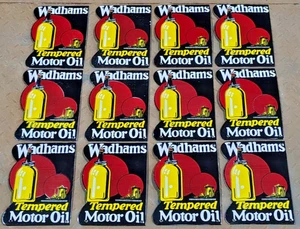 12X WADHAMS MOTOR OIL PORCELAIN ENAMEL SIGN BOARD SIZE 9"X6.8" INCHES SINGLE/ S - Picture 1 of 3