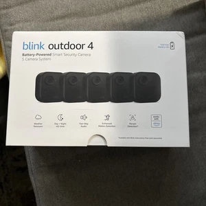 2024 Blink Outdoor 4 (4. Gen) kabelloses HD-Heimsicherheitssystem-Kit mit 5 Kameras NEU - Bild 1 von 3
