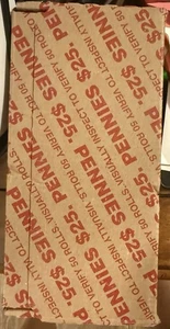 $25 Bank Box ~ 50 SEALED ROLLS/2500 One Cent - Possible Wheats, Copper & Errors - Picture 1 of 2