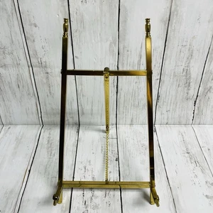 Mini Display Easel Brass Metal Photo Picture Frame Tabletop Stand 11” - Picture 1 of 10