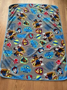 Paw Patrol Here To Help Rubble Chase Marshall Soft Throw Fleece Blanket Blue - Picture 1 of 4