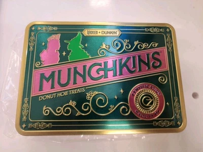 2025 WICKED Dunkin’ Donuts Exclusive Munchkin TIN BOX Pink Green Limited Edition - Image 1 of 4
