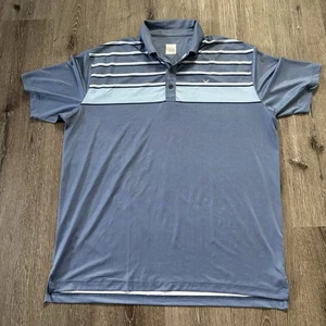 Callaway Polo Shirt Mens XL Blue/White Golf Opti Dri Casual Stretch Performance - Picture 1 of 10