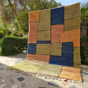 Alfombra Beniourain, alfombra peluda marroquí, alfombra bereber, alfombra marroquí, alfombra de área grande - Imagen 1 de 11