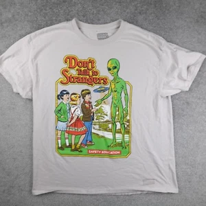 Steven Rhodes Shirt Herren XL Ivory Don't Talk To Strangers Alien Graphic Tee - Bild 1 von 9