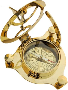 Antigua BRÚJULA RELOJ DE SOL de colección Londres oeste marítimo latón náutico Navidad Gi - Imagen 1 de 6