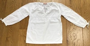 MONSOON LONG SLEEVE WHITE FLOATY GYPSY TOP BLOUSE SHIRT 6 - 8 Y £18 WHEN NEW! - Picture 1 of 3