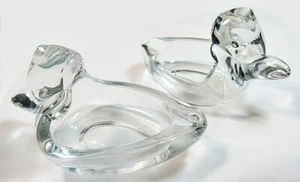 10 Ashtrays Pair Crystal Duck DUNCAN & MILLER Soap Dish, Paper Clips, Candy - Picture 1 of 8