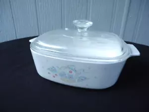 corning ware ribbon flower basket casserole dish & lid 2 L a-2-b FRYPAN - Picture 1 of 7