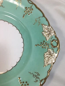 Royal Crown Derby Celadon 'Vine' 9.75 Inch CAKE/PASTRY PLATE - Multiples! - Picture 1 of 8