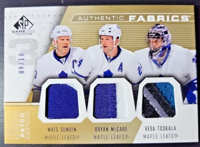 2007-08 SP   Game Used   09/10  Authentic Fabrics   Triples Patches #AF3SMT   M - Image 1 of 4