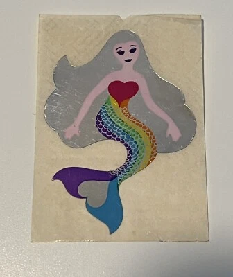 Винтажная наклейка Sandylion Mylar Rainbow Mermaid НЕВЕРОЯТНО РЕДКАЯ фольга 80-х - Изображение 1 из 4