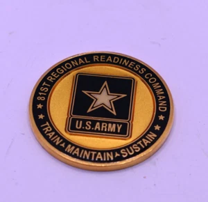US Army 81st Regional Readiness Command Reenlistment Challenge Coin - Picture 1 of 3