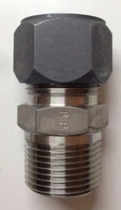 NEW Parker 316 Stainless Steel Compression x MNPT Male Connector, 1" Tube Size - Bild 1 von 3