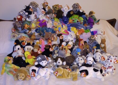 Ty Beanie Babies lot of 10 new with tags Most  Gen 1 - 4 From 1995-2010 ... MWMT