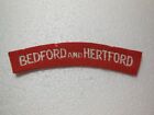 BEDFORD AND HERTFORT U.K. SHOULDER TITLE PATCH FREE USA SHIPPING