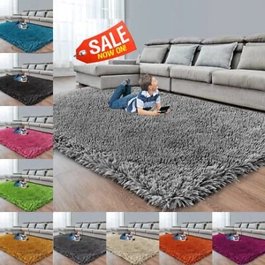 LIVING ROOM THICK LARGE SHAGGY RUG BEDROOM NON SLIP ON CARPET HALLWAY RUNNER RUG - Picture 1 of 59