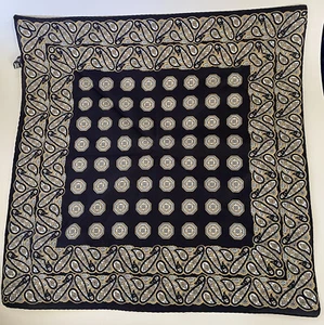 Vintage Damon Paisley Blue Square Scarf Bandana - Polyester - Picture 1 of 8