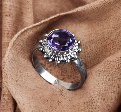 Iolite Gemstone 925 Sterling Silver Ring Handmade Jewelry Ring For Gift - Image 1 of 3