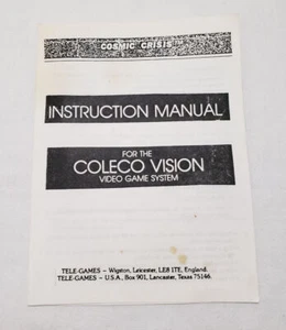 to complete Cosmic Crisis AUTHENTIC Manual Instructions Colecovision Coleco Adam - Picture 1 of 4