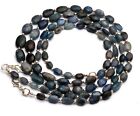 Natural Rough Kyanite 7 To 10Mm Size Unpolished Oval Nugget Beads Necklace 17"