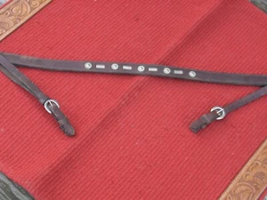WESTERN VINTAGE LEATHER BREAST COLLAR with SILVER - Picture 1 of 7