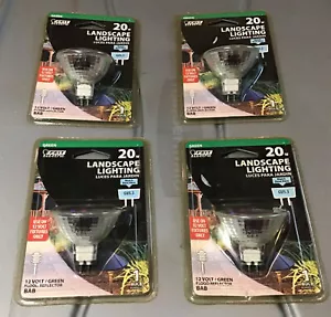 4 FEIT Electric 20 Watt 12 Volt GREEN Reflector Floodlight GU5.3 Base BAB NIP - Picture 1 of 3