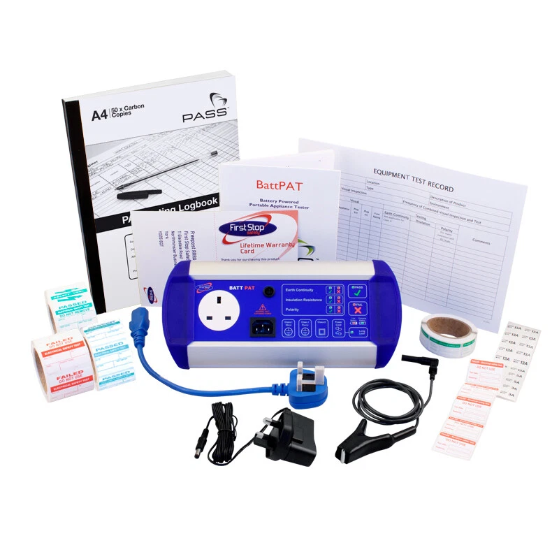 First Stop BattPAT Manual PAT Tester With FREE 750 Labels + Logbook! - Image 1 of 1