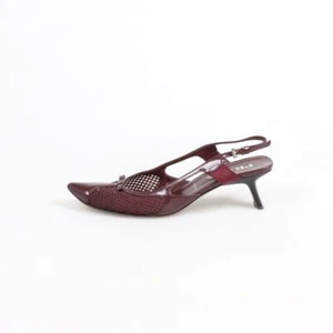 Prada Mesh and Leather Pointed Kitten Heels Size 37 - Picture 1 of 7