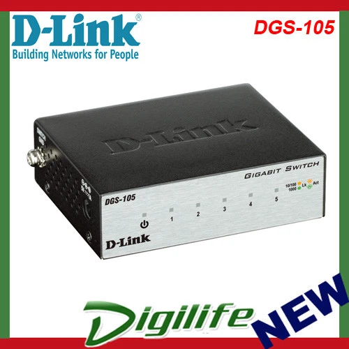 D-Link DGS-105 5-Port Gigabit Desktop Switch (Metal Housing)  - image 1 of 1
