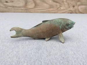 Vintage Brass Koi Fish Sculpture - Picture 1 of 7