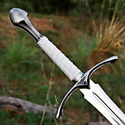Средневековый длинный меч ручной ковки — рыцарский широкий меч с ножнами - Изображение 1 из 4