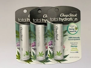 Lot of 3 Chapstick Total Hydration Chill Hemp Seed Oil Infused Lip Care - Picture 1 of 2