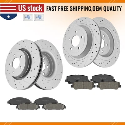 Front Rear Brake Disc Rotors And Ceramic Brake Pads for 2015 - 2020 Ford Mustang - Image 1 of 4
