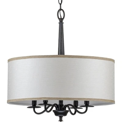 Progress Lighting P400218 Durrell 4 Light 21"W Drum Chandelier - Black - Image 1 of 4